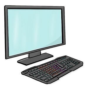 Bildschirm und Tastatur
